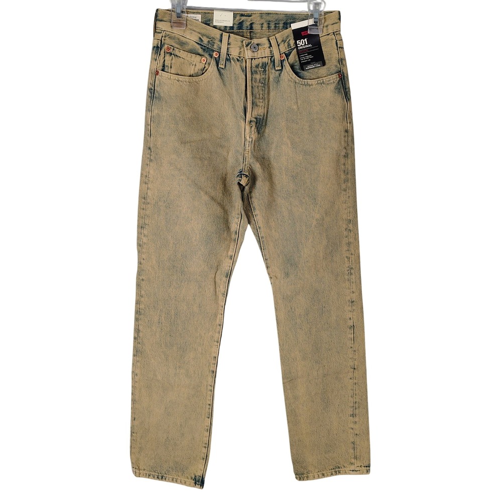 Levis 501 Original High Rise Straight Leg Sand Wash Blue Jeans 26x30 NEW